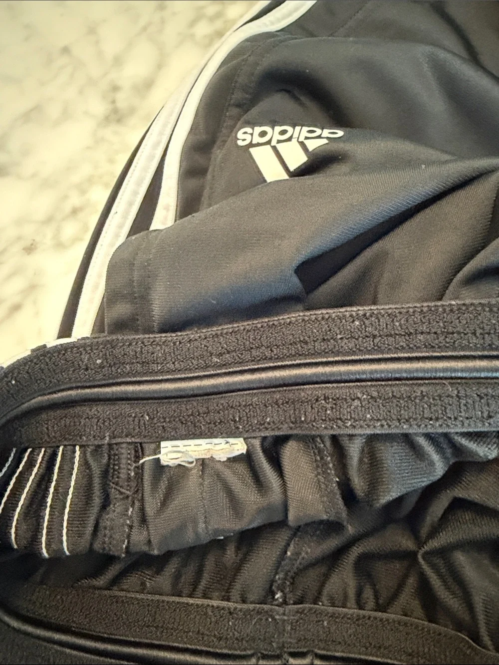 adidas Men’s Black Joggers with White 3-Stripes Size Medium